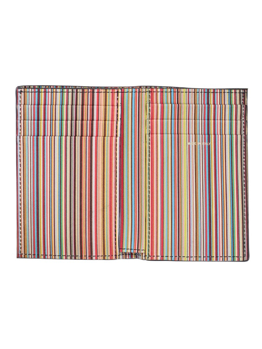 Paul Smith Black Signature Stripe Leather Wallet