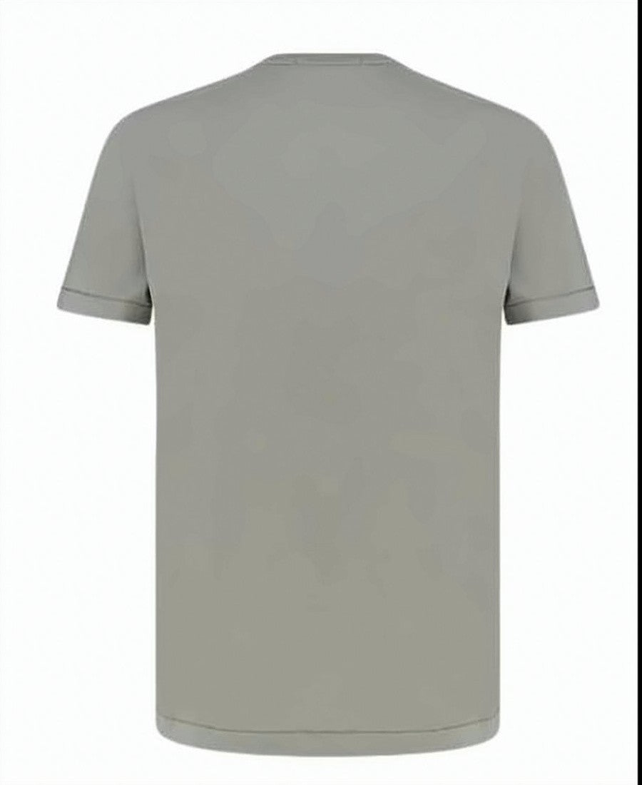 Stone Island Grey-Green Short-Sleeve T-Shirt With Iconic Patch