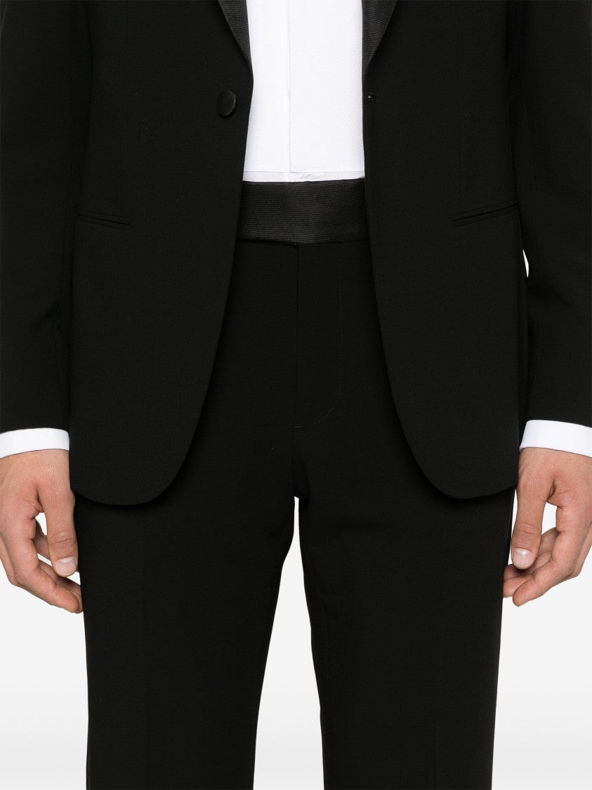 Giorgio Armani Single-Button Black Satin Peak Lapel Tuxedo