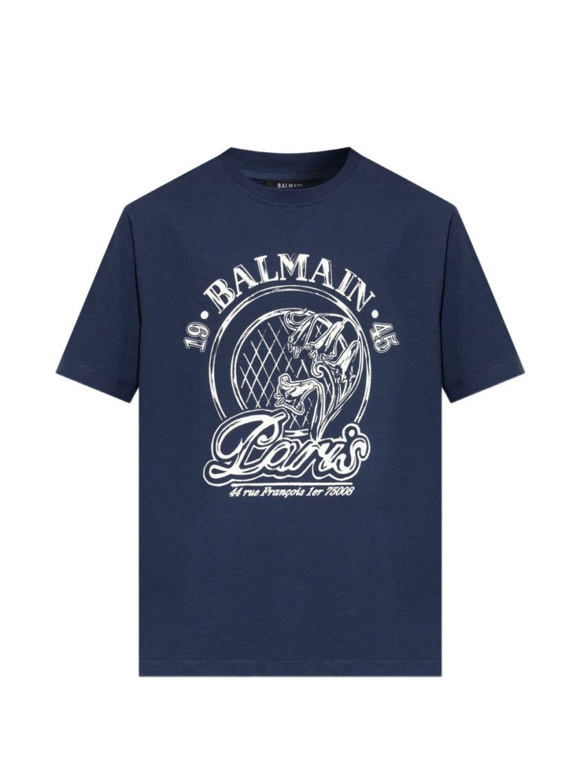 Balmain Navy Blue Vintage Cotton T-Shirt