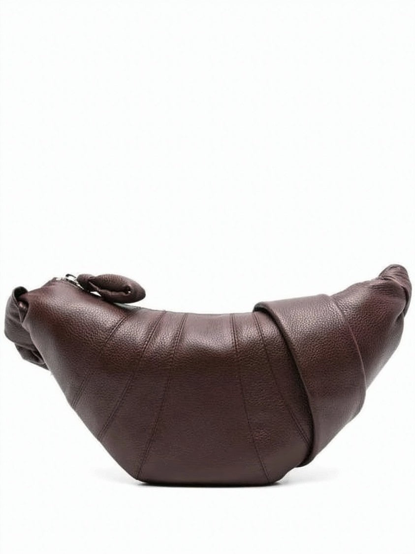 Lemaire Crescent-Shaped Shoulder Bag In Rich Brown Texture