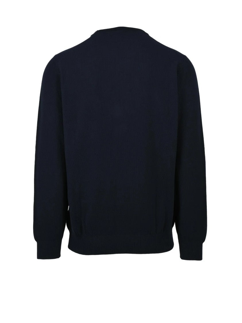 Filintrama Blue Crewneck Cotton Sweater