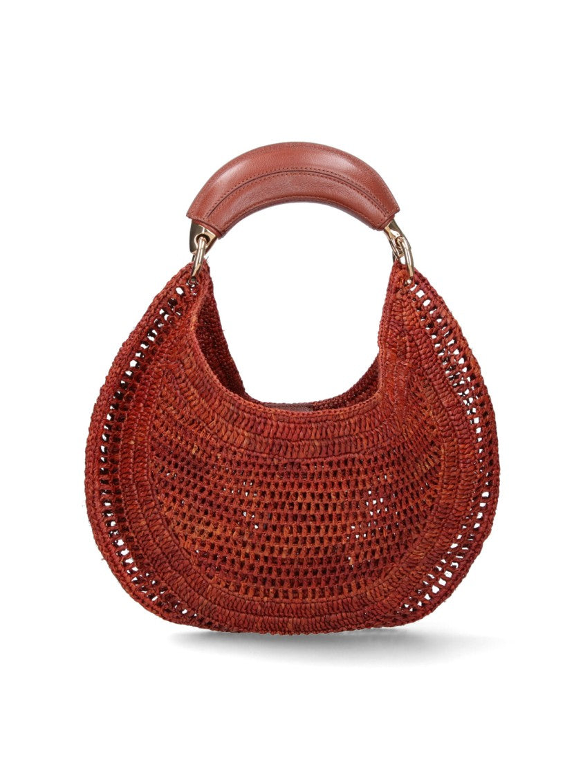 Chloé Brown Summer Banana Woven Rafia Bag