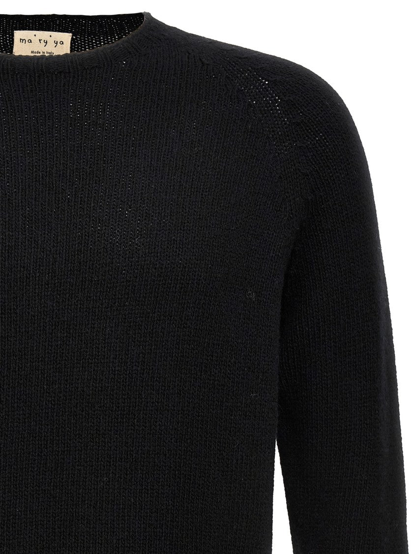 Ma'ry'ya Cashmere Blend Wool Sweater With Ribbed Detailing