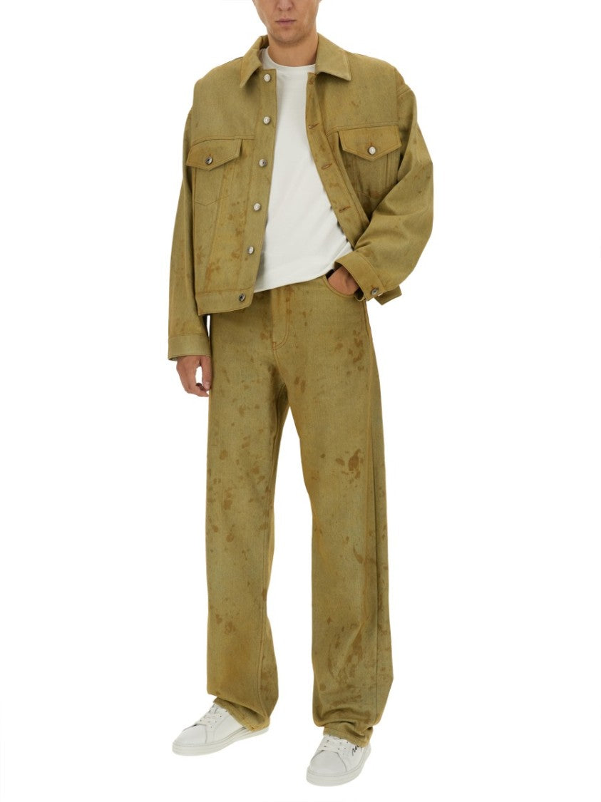 Msgm Denim Pants With Unique Splatter Detailing