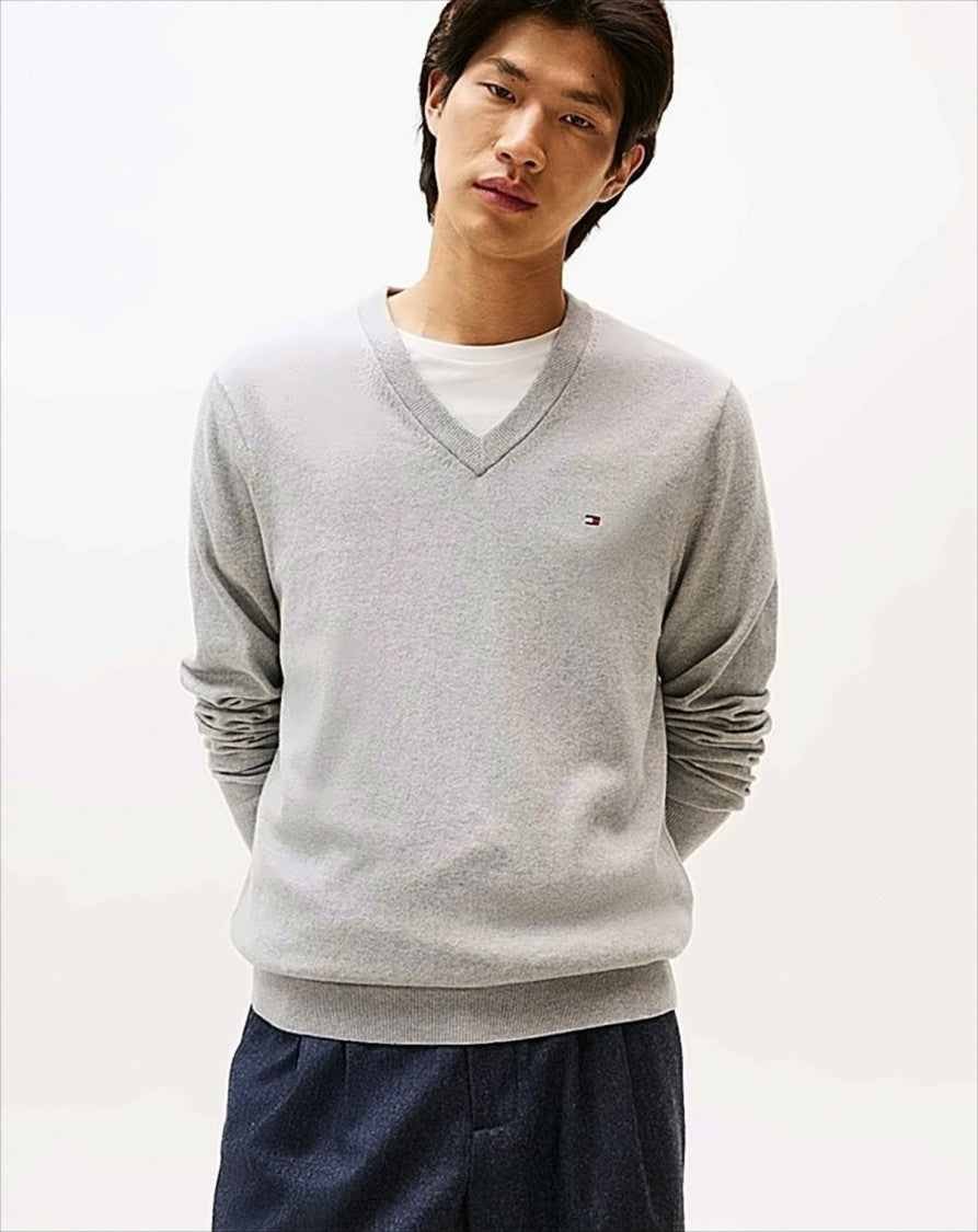 Tommy Hilfiger Pima Cotton And Cashmere V-Neck Sweater