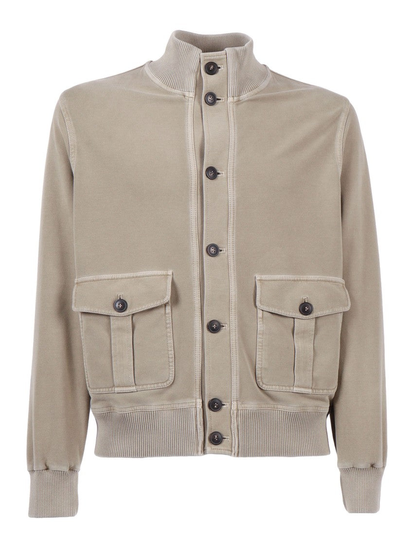 Circolo 1901 Ribbed Collar Button Casual Jacket