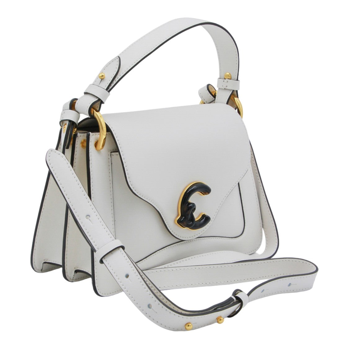 Coccinelle Structured Handbag With Gold Accents