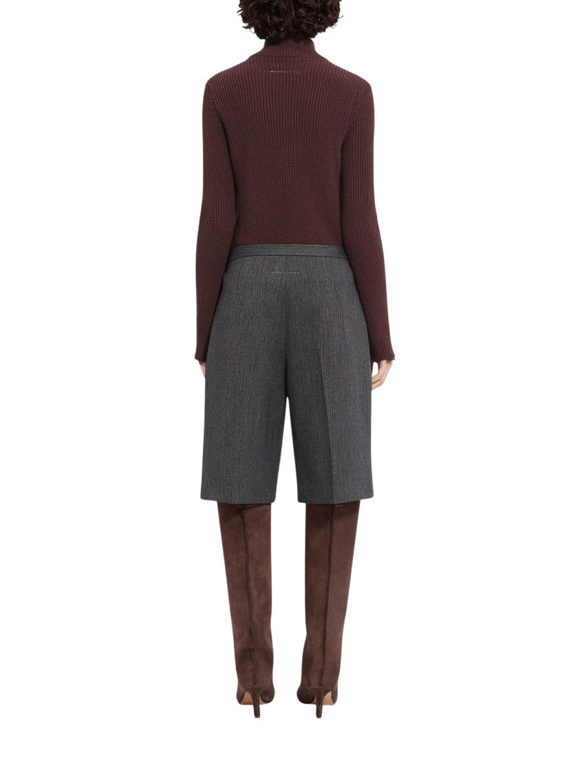 Mm6 By Maison Margiela Striped Tailored Wool-Blend Shorts