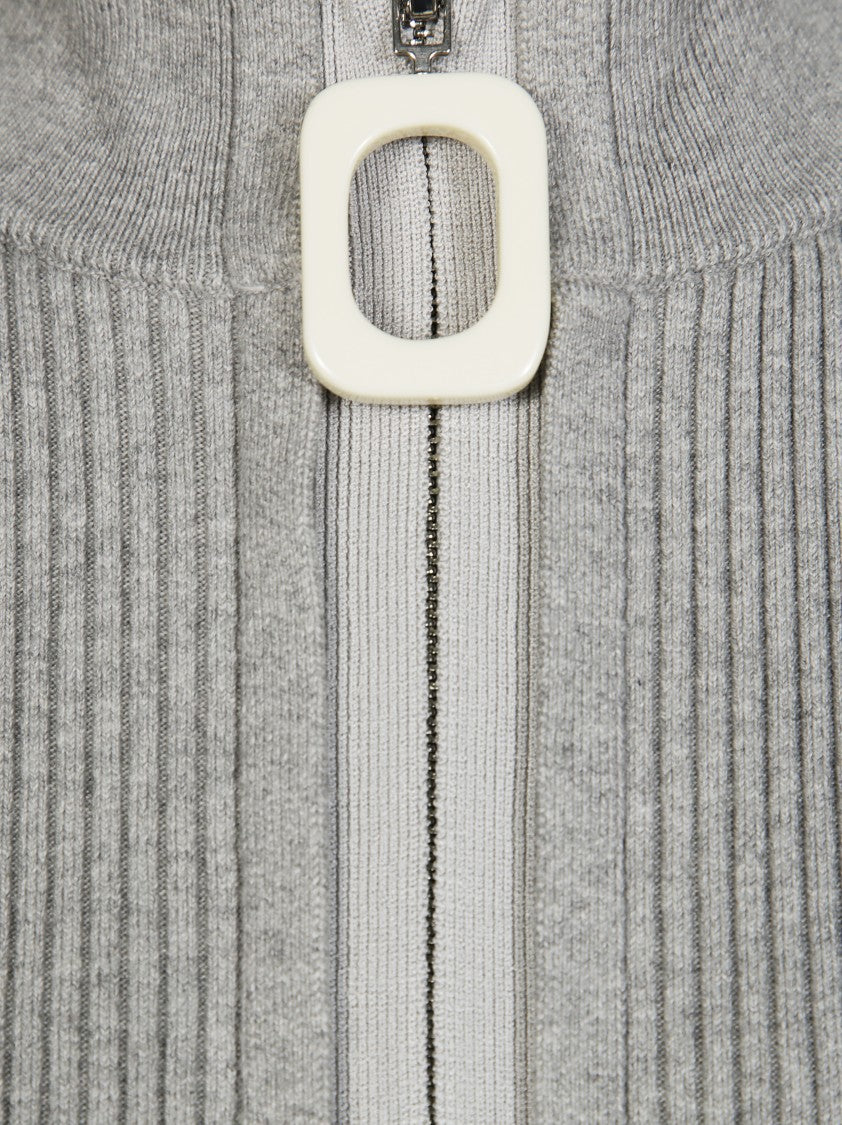 J. W. Anderson Ribbed Zip-Up Cardigan With High Collar