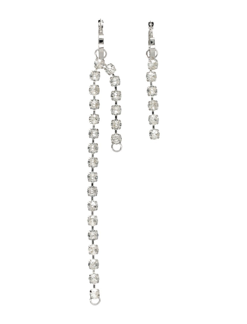 Mm6 By Maison Margiela Strass Asymmetric Crystal Chain Earrings