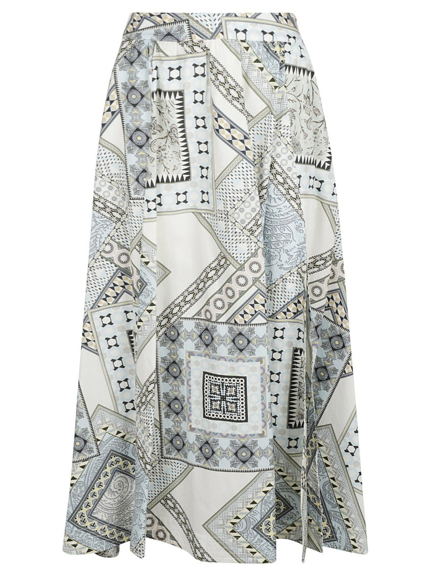 Etro Flowing White Cotton Skirt