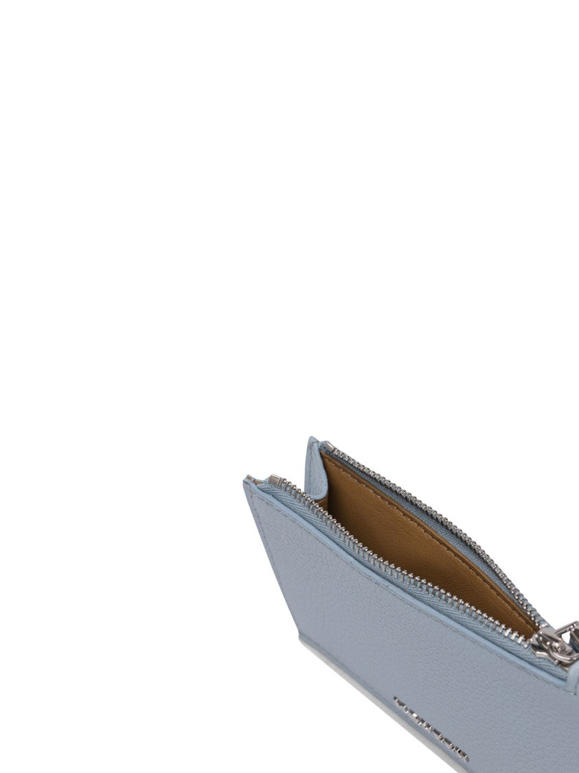 Alexander Mcqueen Light Blue Leather Wallet