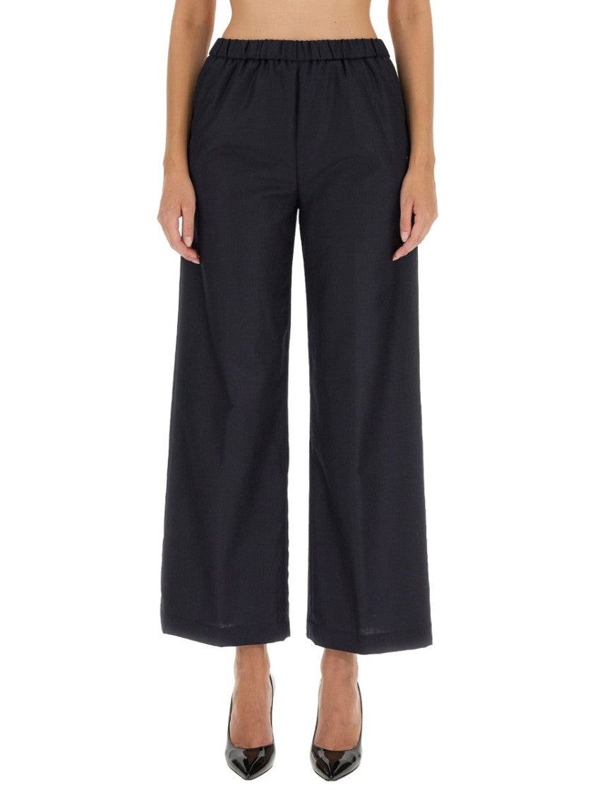 Aspesi Relaxed Fit Wide Leg Wool Pants