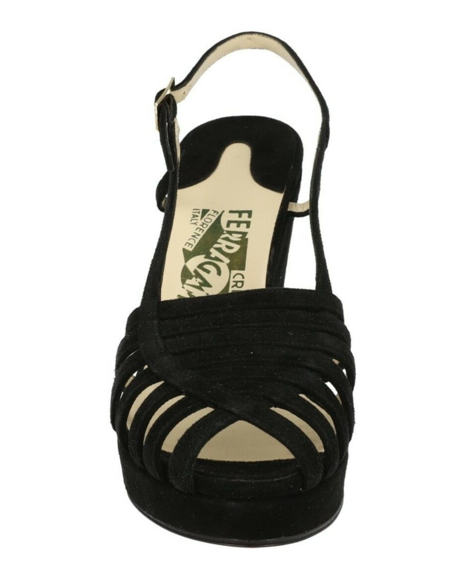 Ferragamo Claretta Archive Limited Edition 1940'S Suede Wedges