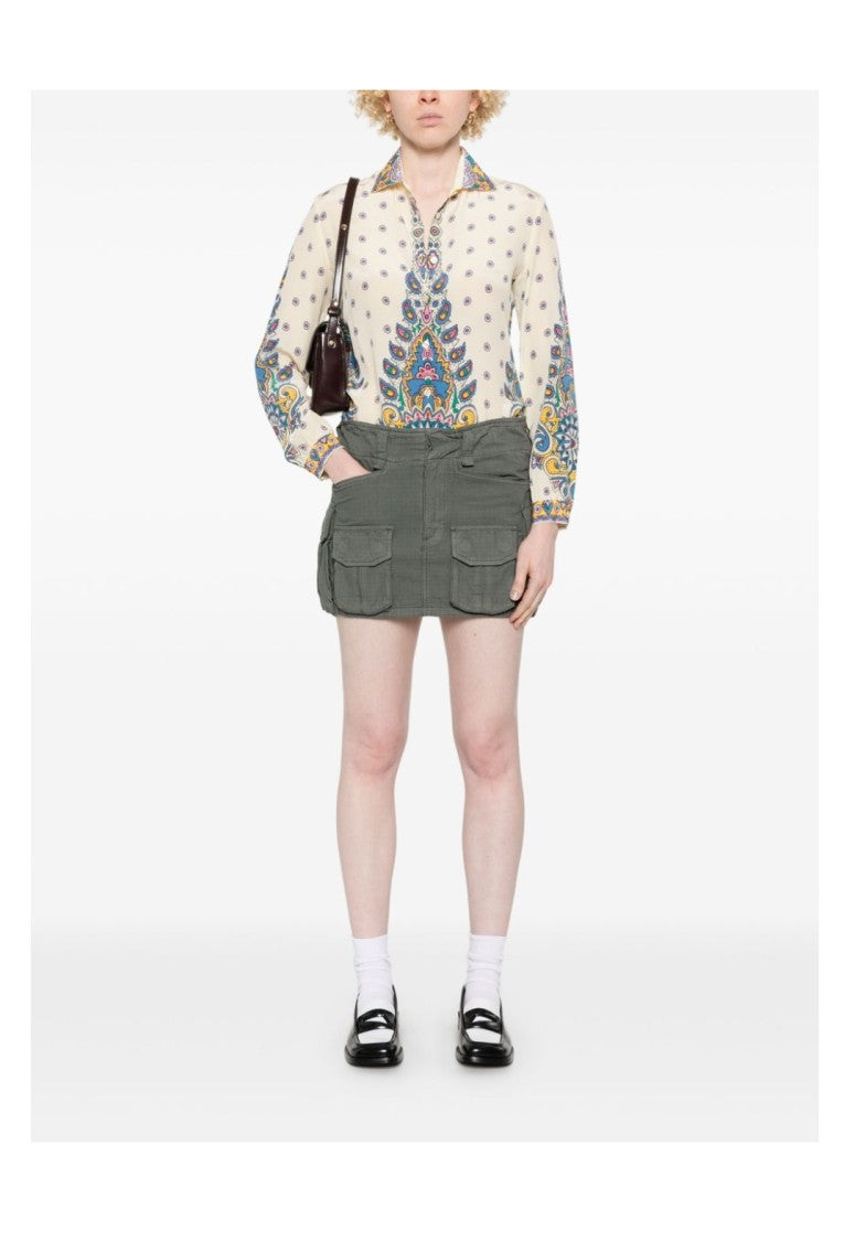 Etro Beige Paisley Silk Shirt