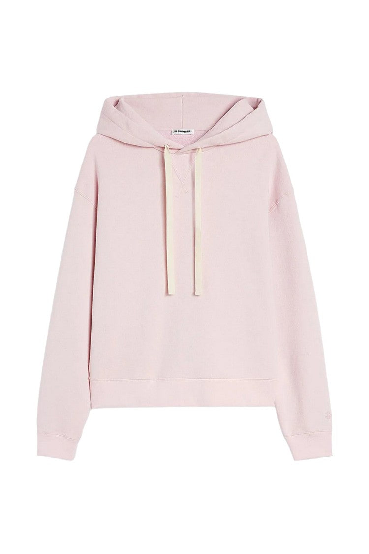 Jil Sander Pink Cotton Drawstring Hoodie