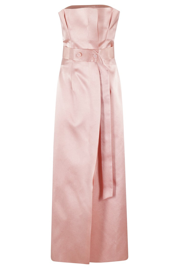 Philosophy Di Lorenzo Serafini Bustier Duchesse Dress With Raw-Edged Ruffles