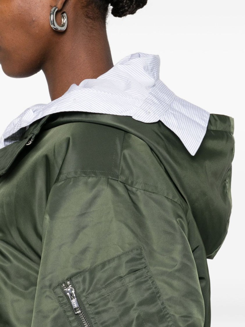 Stand Studio Boxy Green Cropped Jacket With Hood