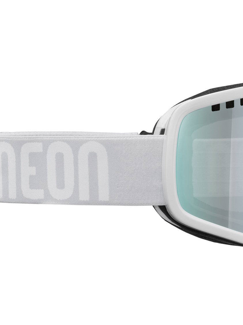 Neon Reflective Blue-Green Lens Goggles With Adjustable Strap