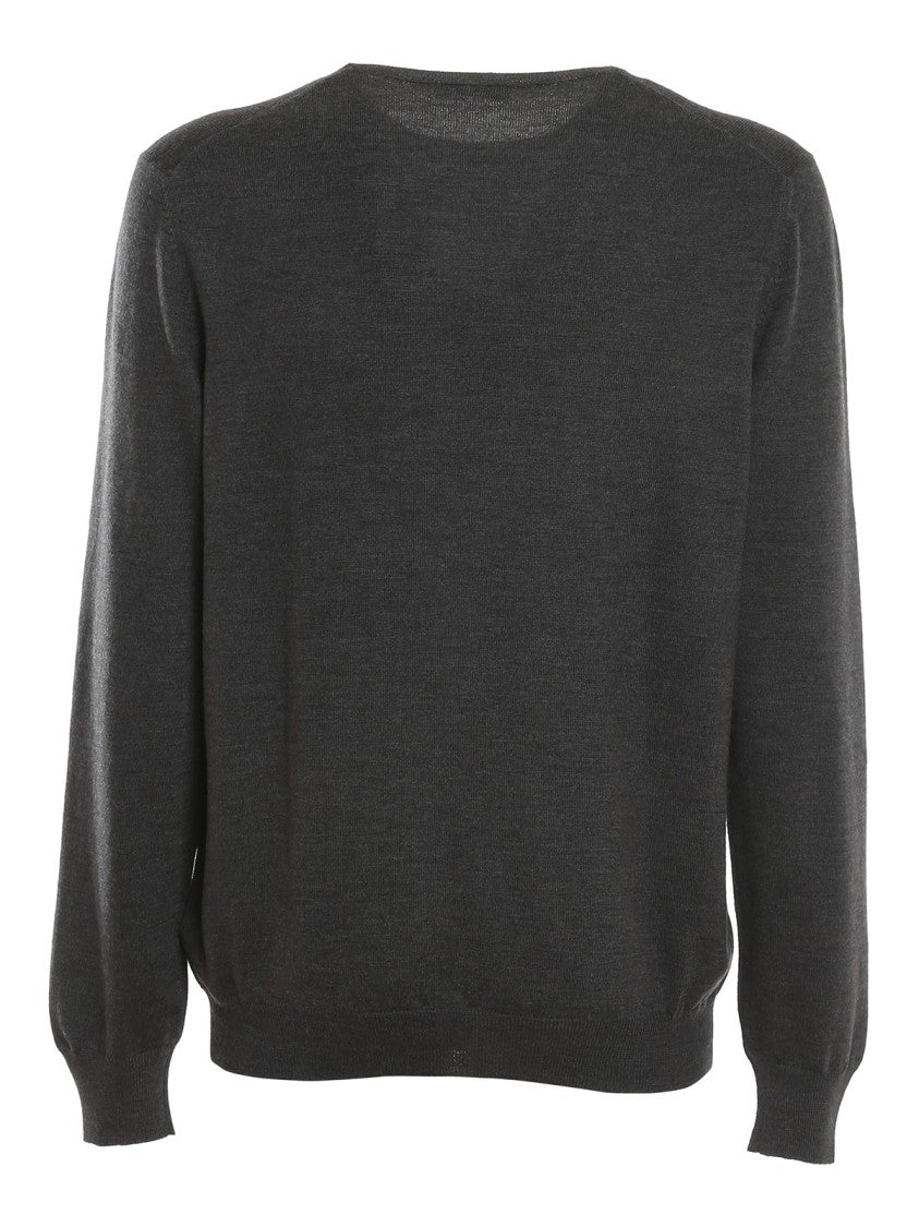 Fay Ribbed Wool Sweater With Fay Logo Detail