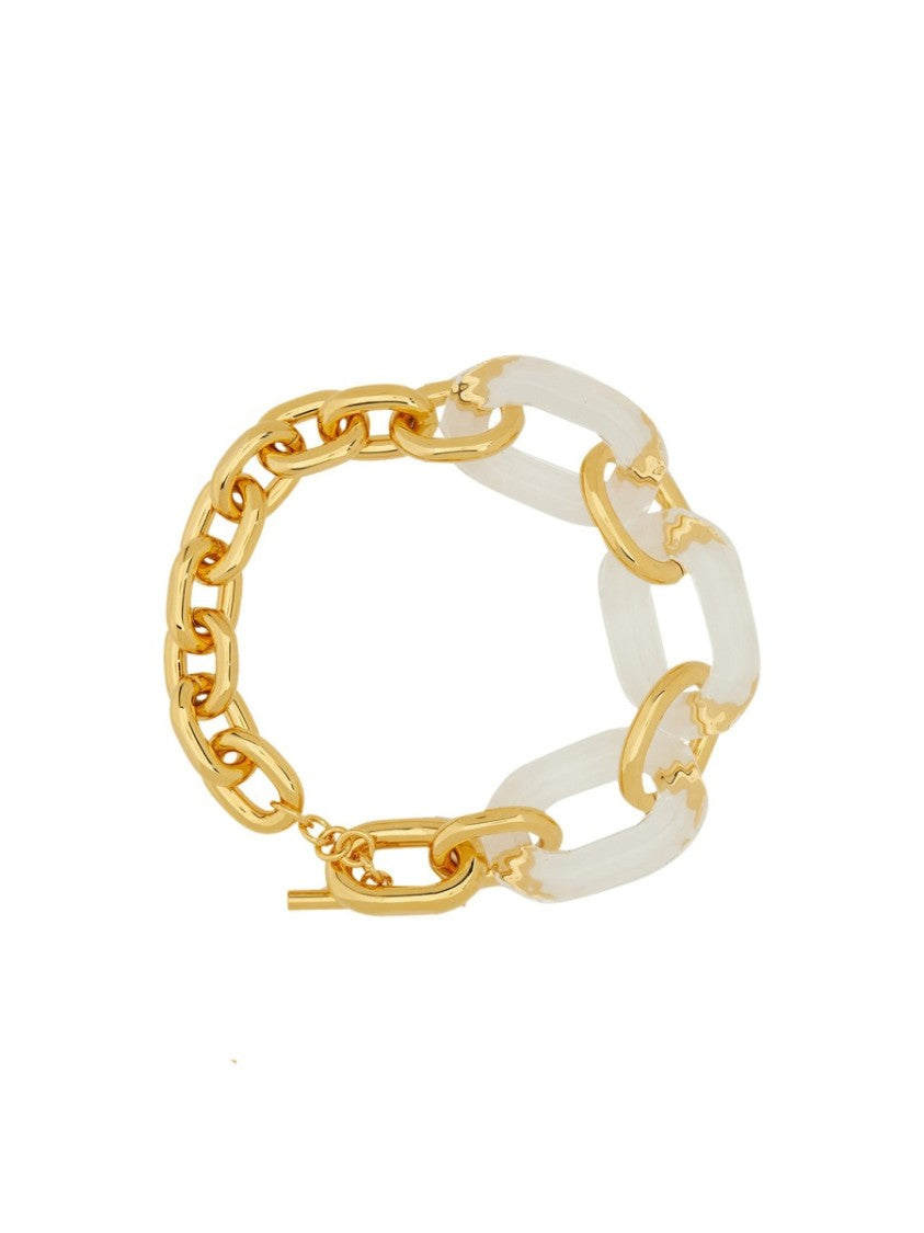 Rabanne Gold-Tone Chain Necklace With Translucent Elements