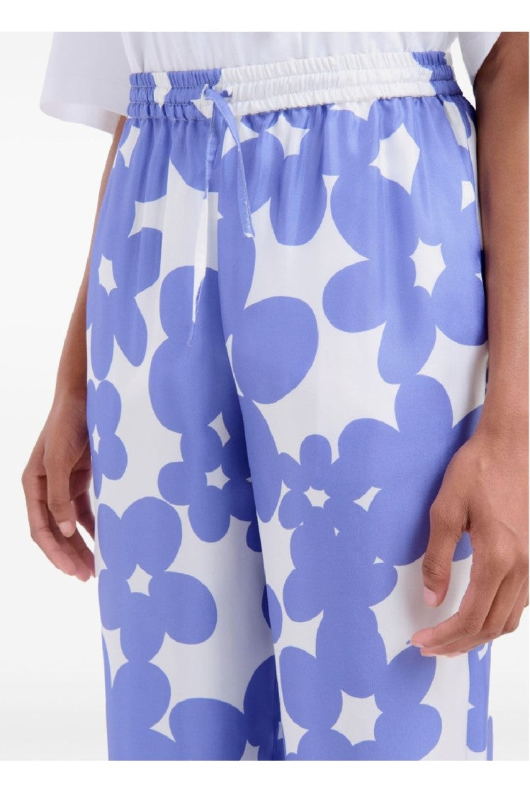 Marni Wide-Leg Silk Pants With Vibrant Floral Pattern