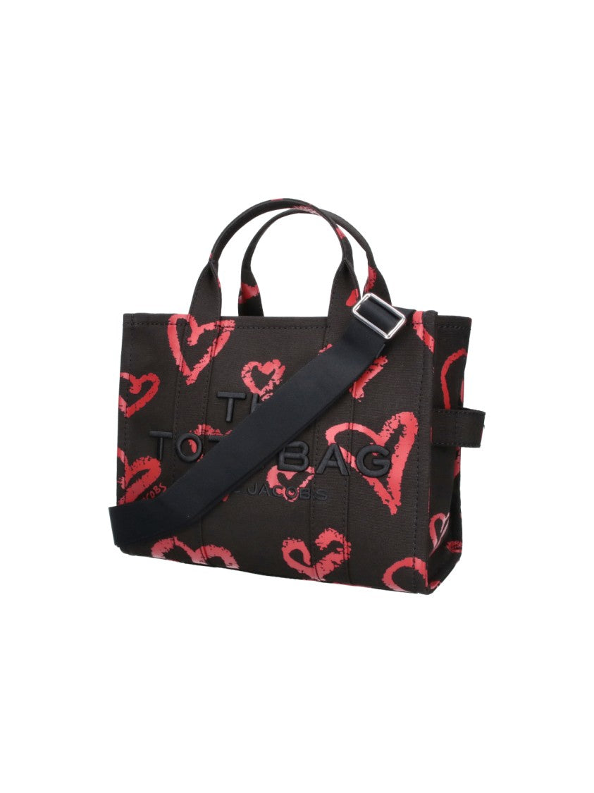 Marc Jacobs Rectangular Hand-Drawn Heart Pattern Canvas Tote Bag