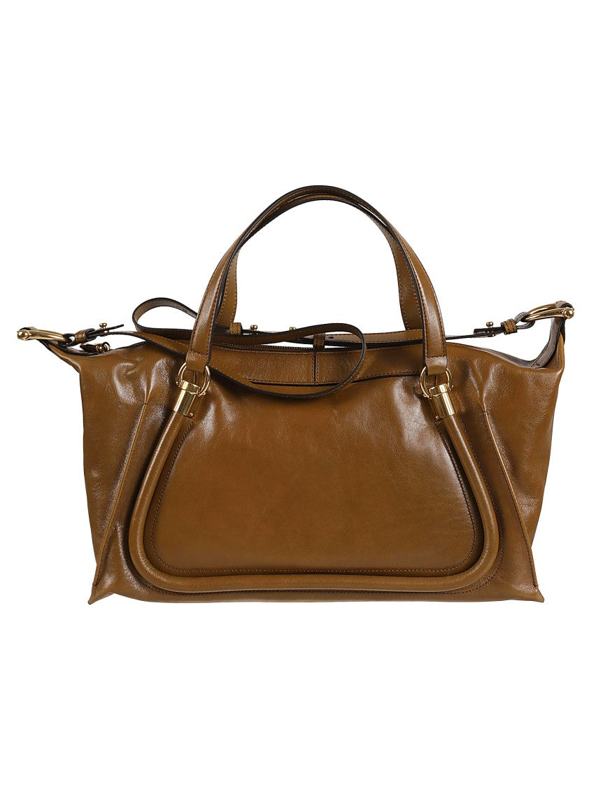 Chloé Structured Leather Shoulder Bag With Gold-Tone Hardware