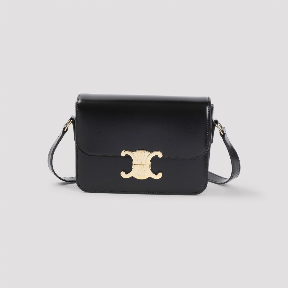 Celine Teen Triomphe Black Calf Leather Shoulder Bag