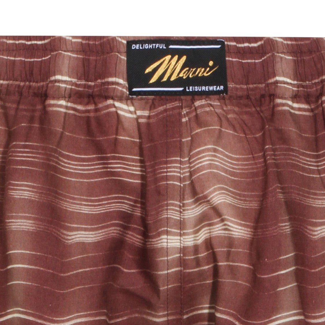 Marni Wavy Stripe Pattern Brown Shorts