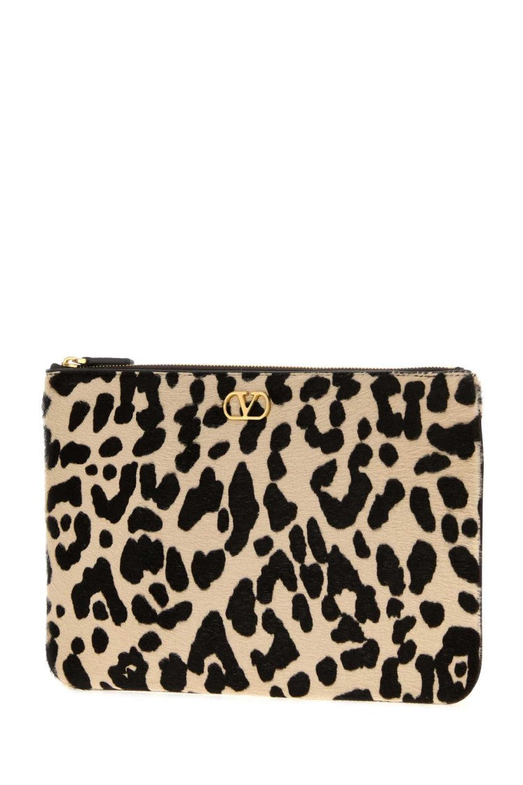Valentino Garavani Printed Calf Hair Vlogo Signature Pouch