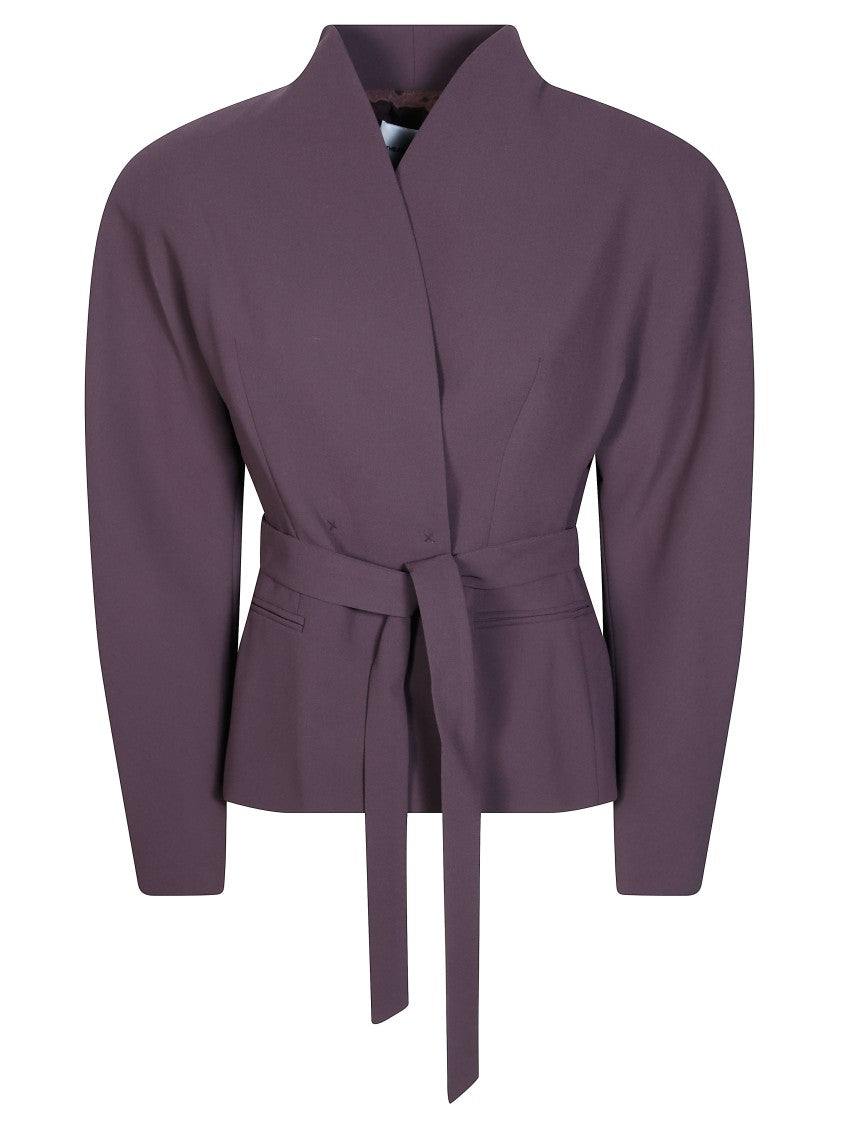 The Andamane Margaux Rounded Shoulder Belted Blazer