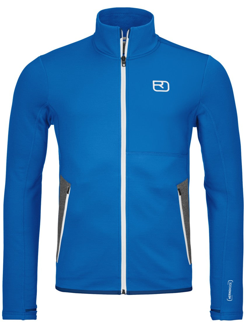 Ortovox Blue Fleece Jacket High Collar Fleece Jacket