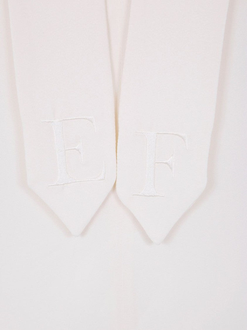 Elisabetta Franchi V-Neck Blouse With Embroidered Initials