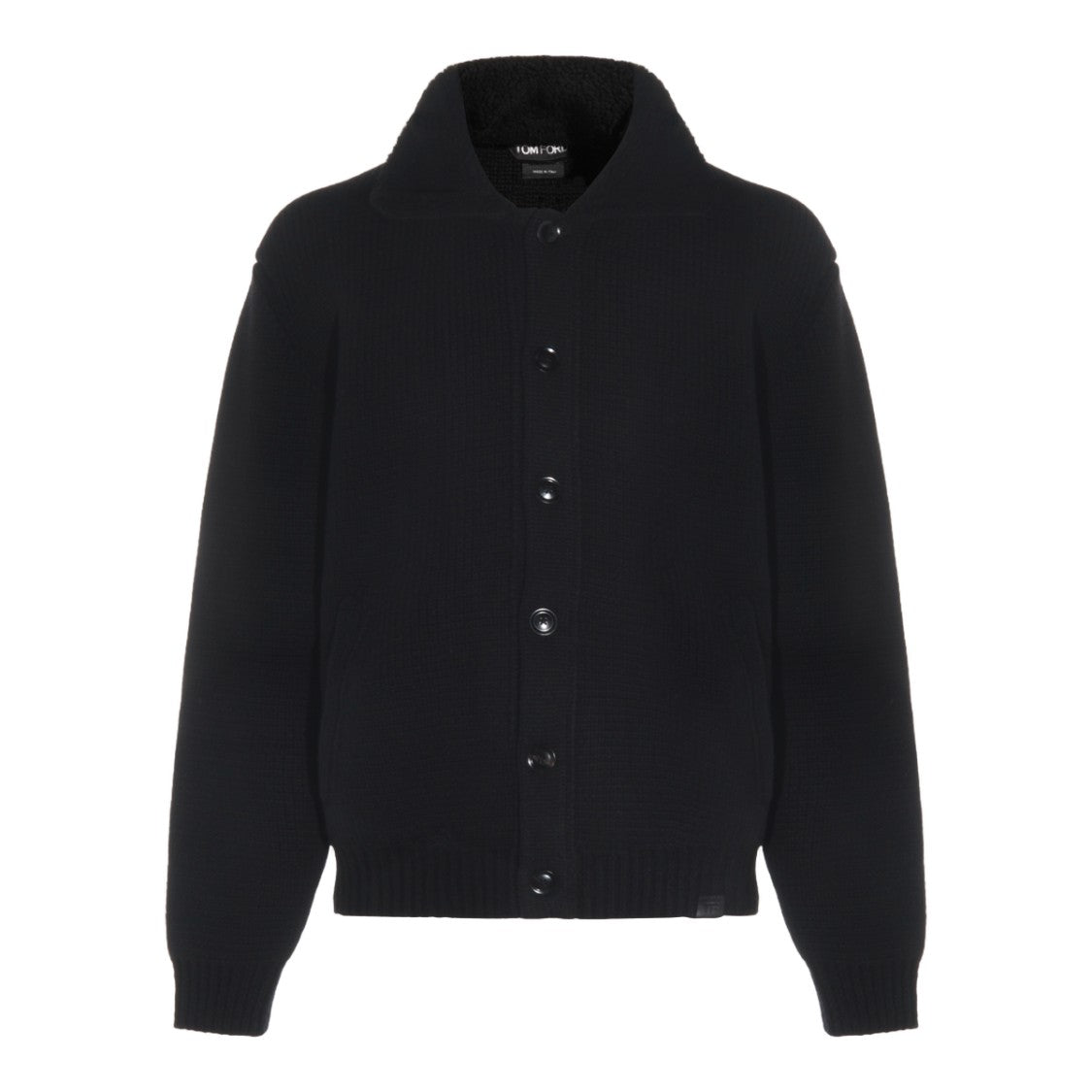 Tom Ford Textured Knit Jacket With Plush Lining