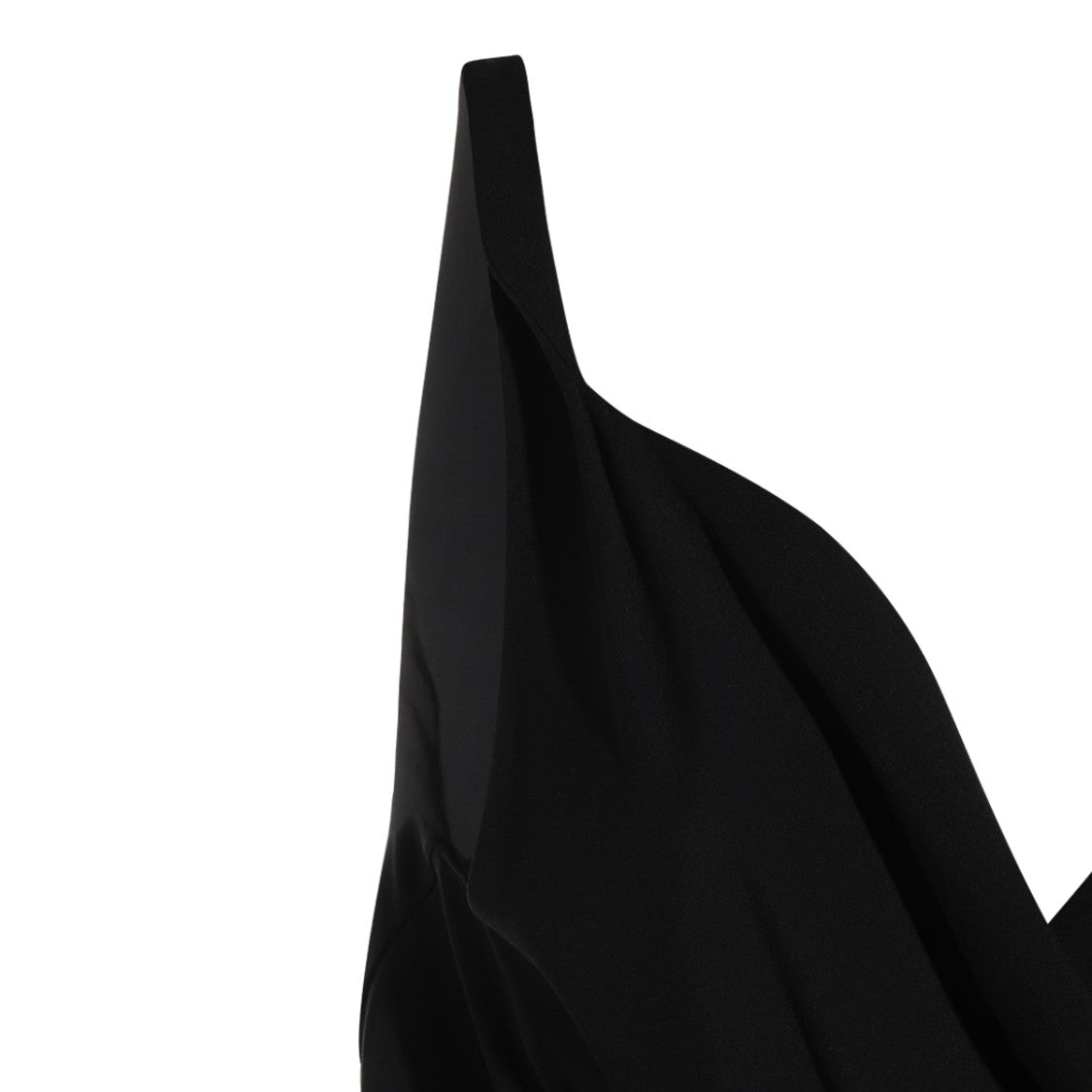 Rick Owens Black Viscose Midi Dress With Deep Heart Neckline And Asymmetrical Hem
