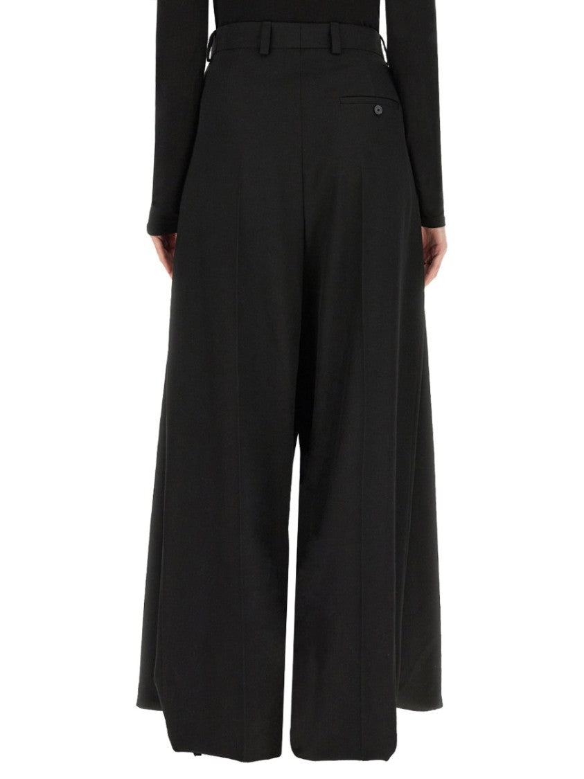Balenciaga Tailored Double Front Wool Pants With Structured Silhouette