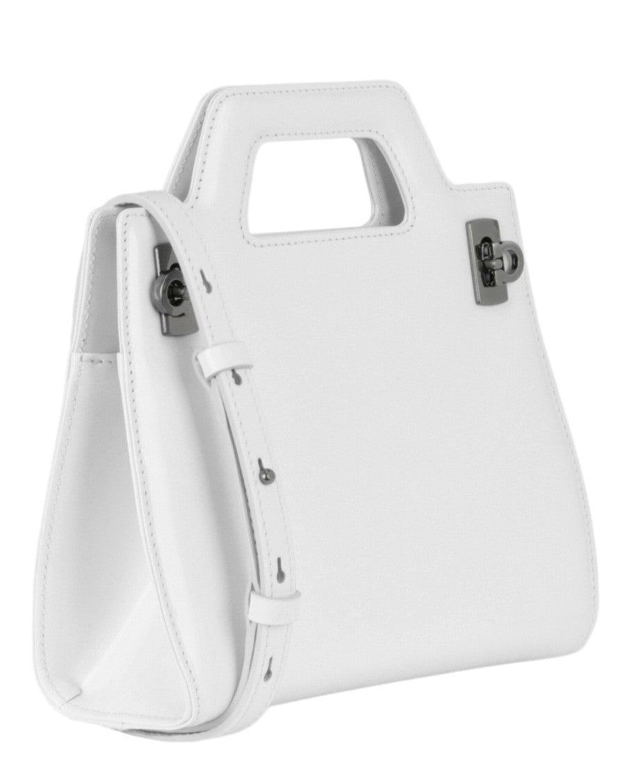 Ferragamo Mini Wanda Leather Top-Handle Bag With Structured Silhouette