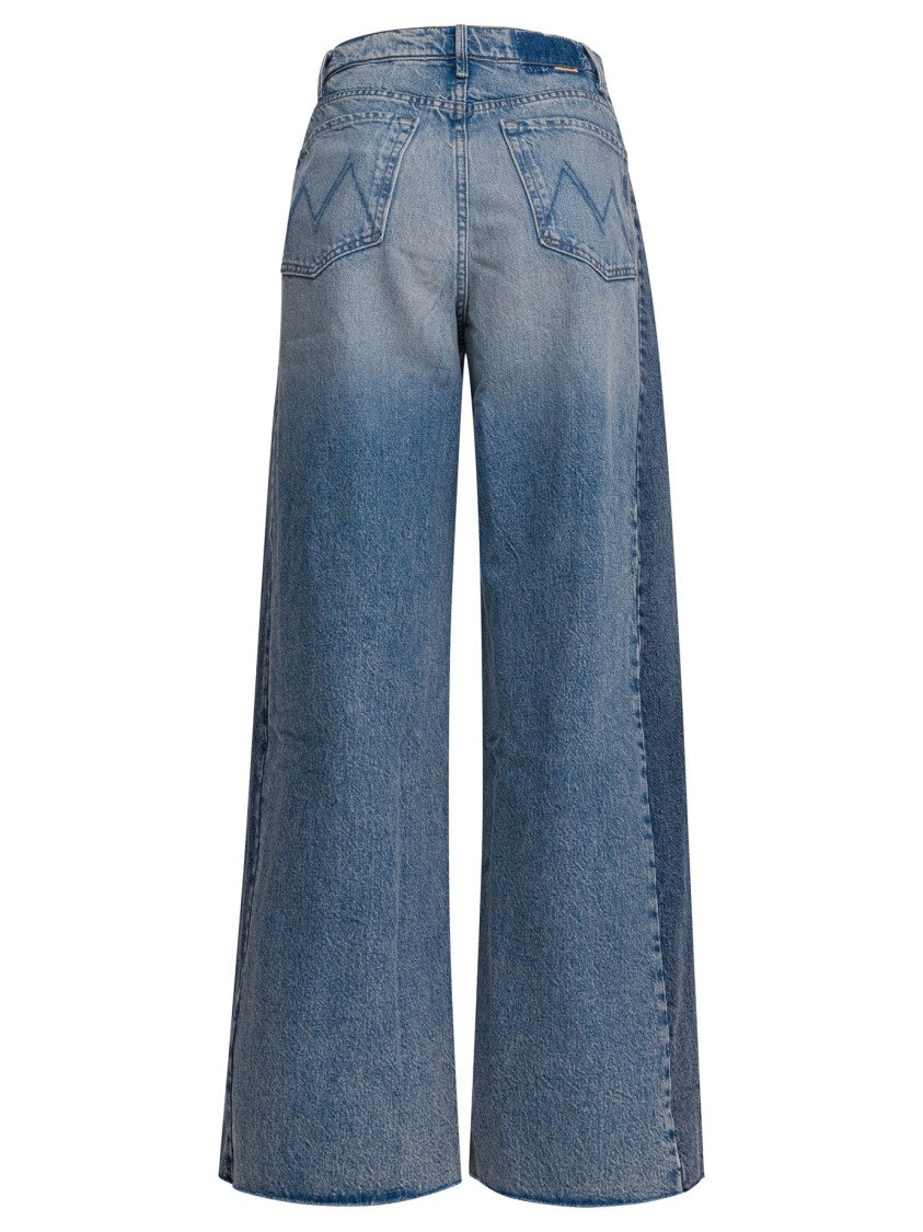 Mother Two-Tone Wide-Leg Jeans With High Waist