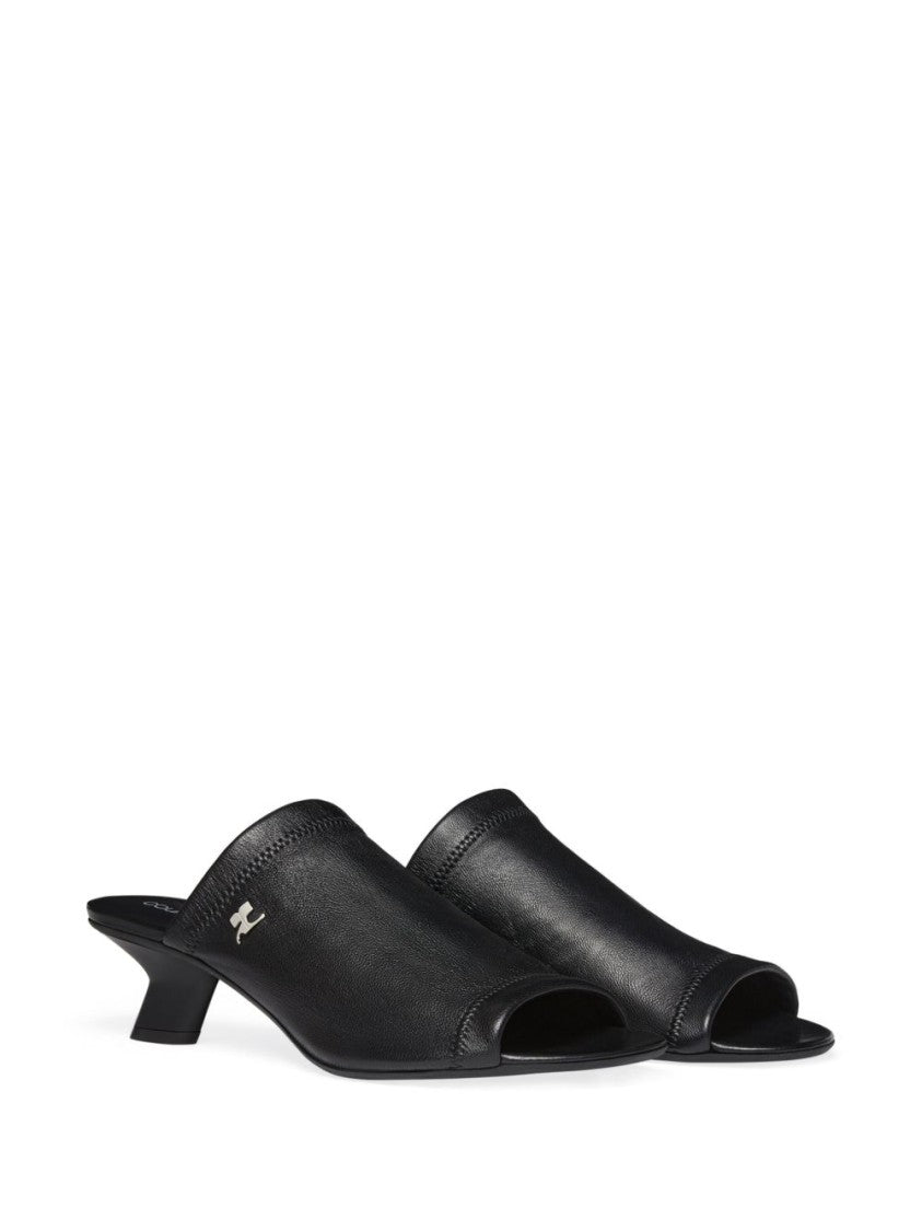 Courrèges Sculpted Heel Peep Toe Sandals