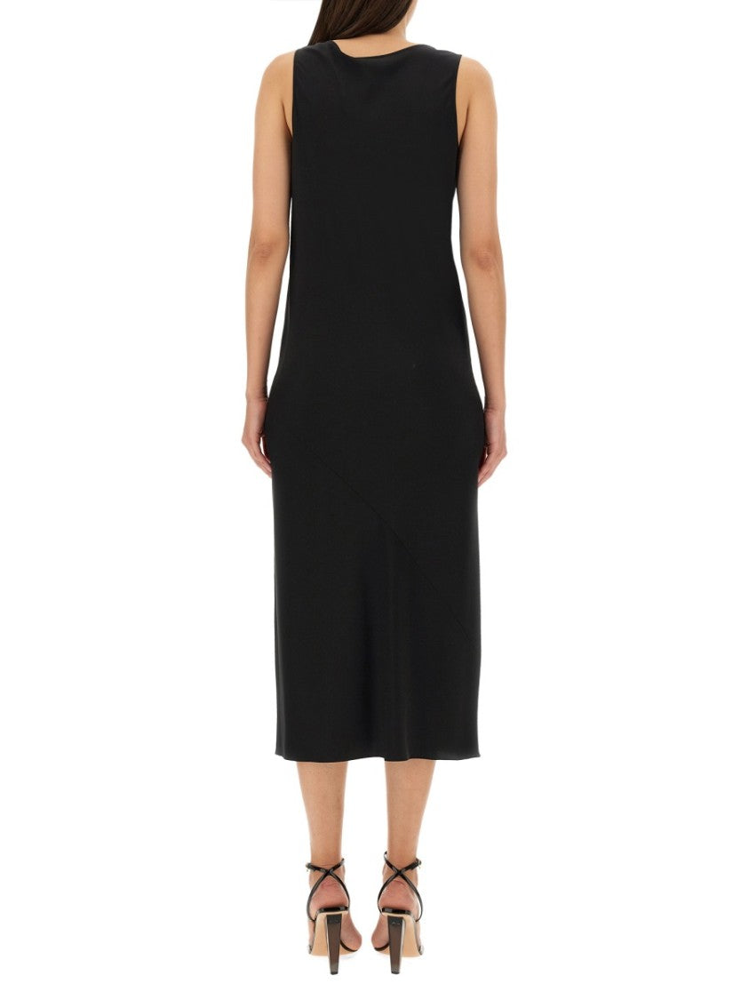 Sportmax Sleeveless Midi Dress In Luxurious Silk Blend