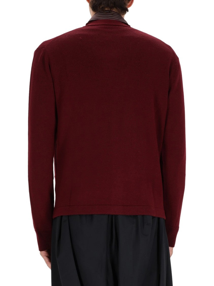Vivienne Westwood Cardigan Sweater In Rich Bordeaux