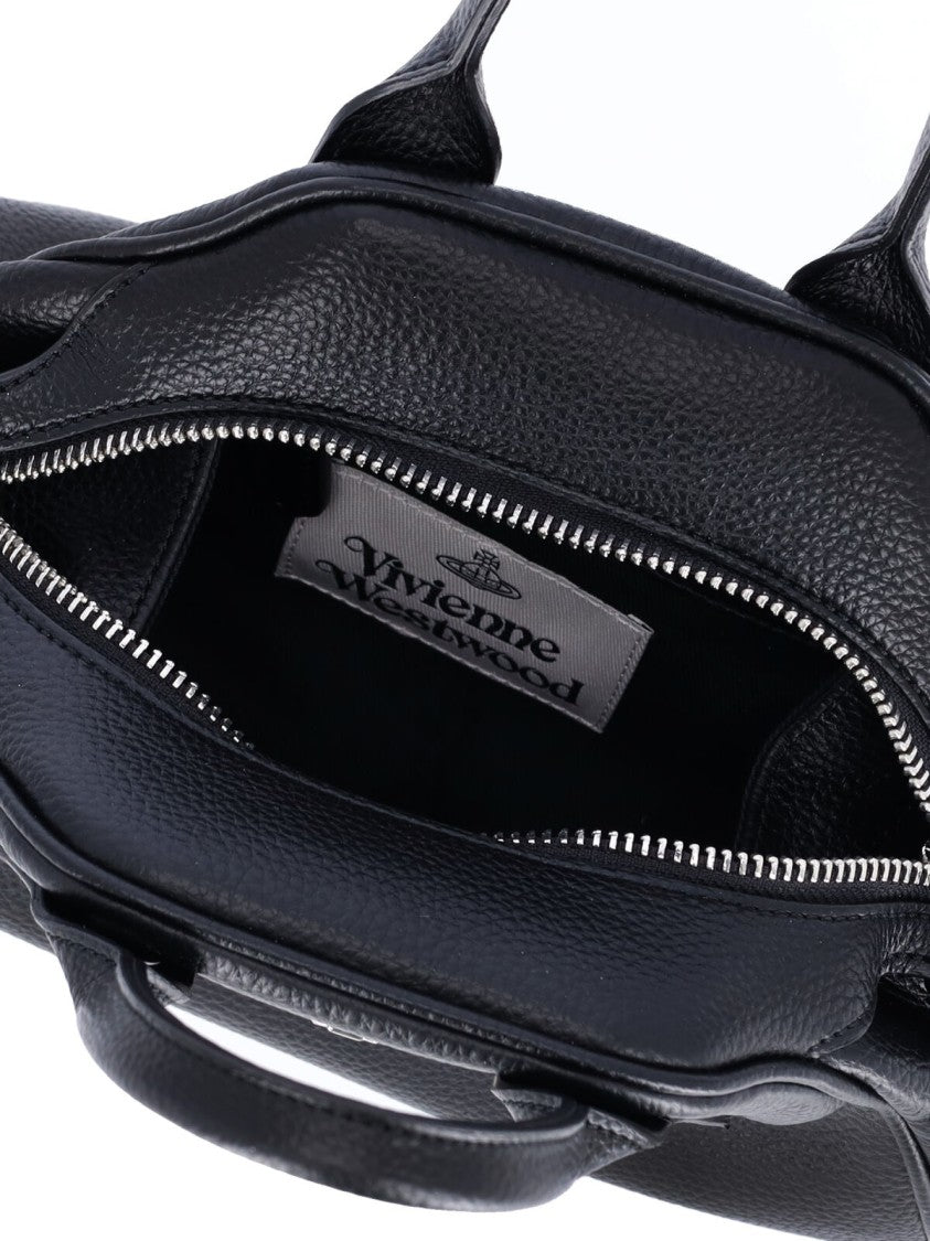 Vivienne Westwood Structured Pebbled Texture Shoulder Bag With Dual Handles