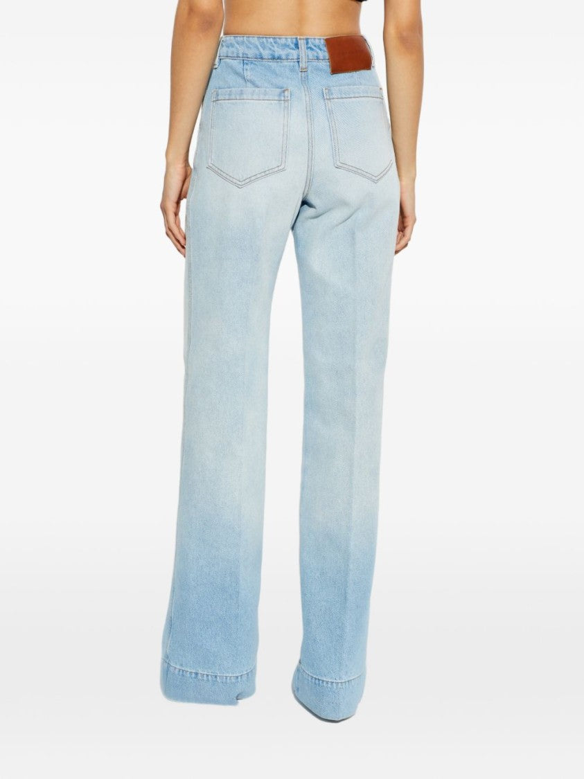 Victoria Beckham Slim-Fit Jeans In Clear Blue Denim