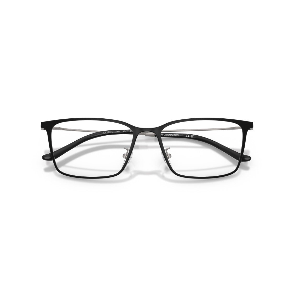 Emporio Armani 0Ea1173d Rectangular Frame Sunglasses With Thin Metal Temples