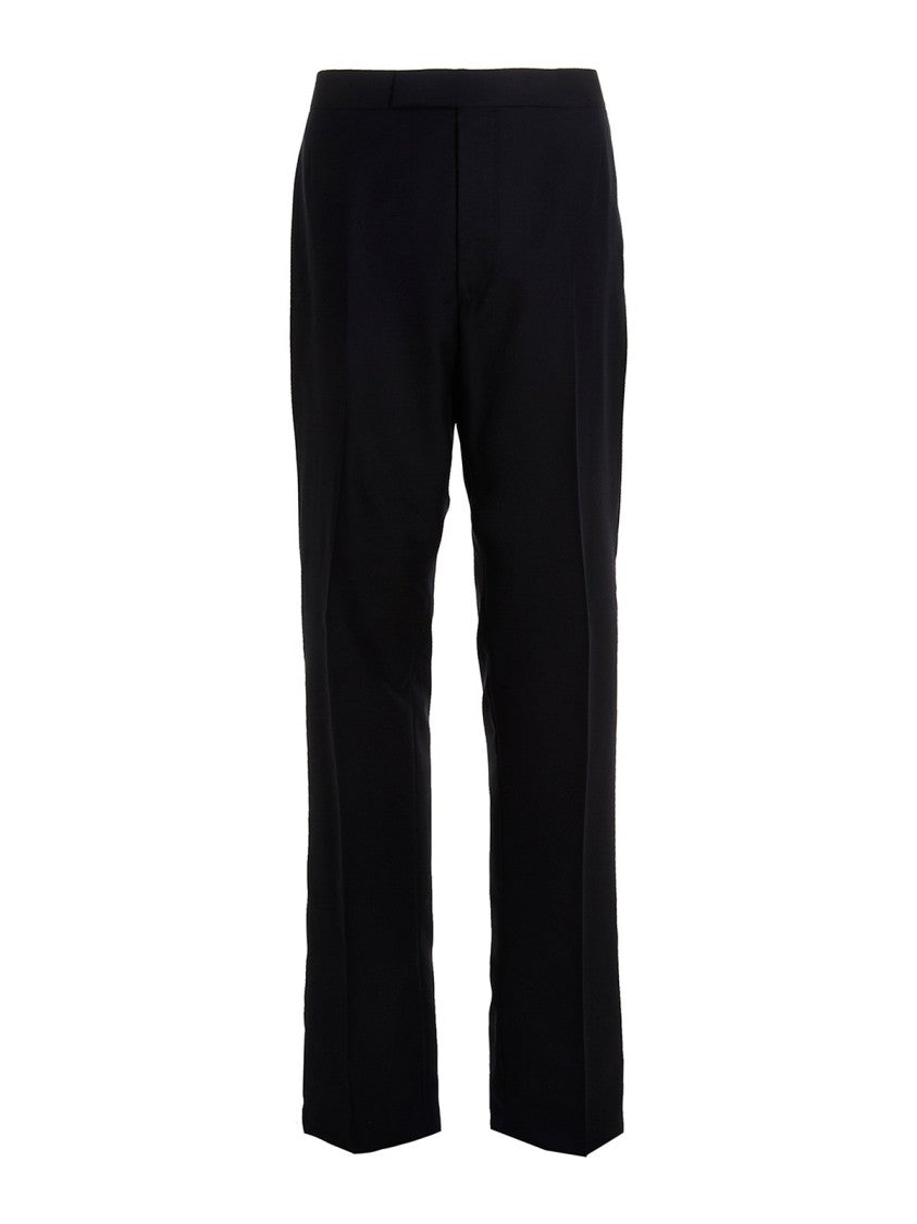Thom Browne Tailored Wool Suit Set With Notch Lapel And Striped Lining