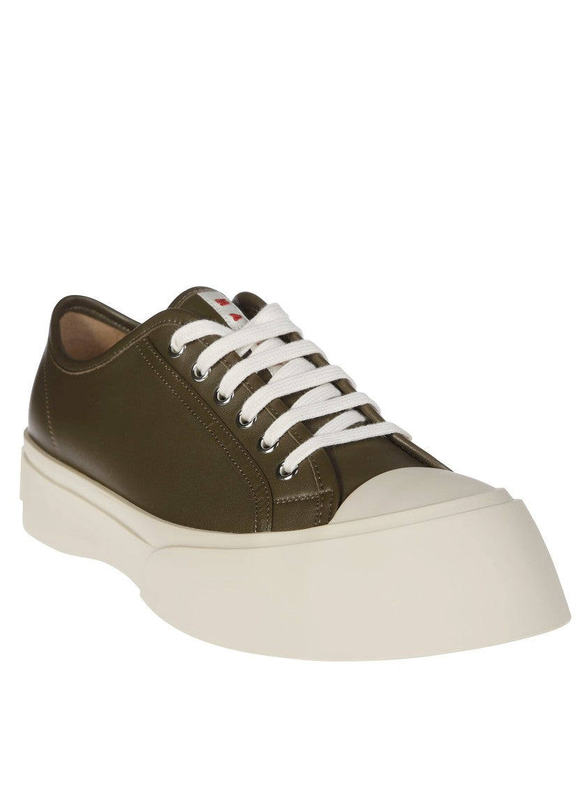 Marni Brown Leather Sneakers With Sole