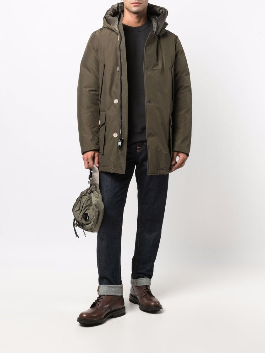 Woolrich Deep Green Cotton-Blend Padded Parka