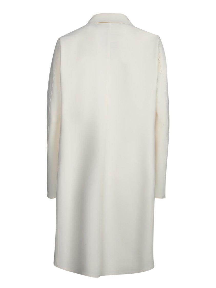 Herno Ivory Outerwear Coat With Classic Collar